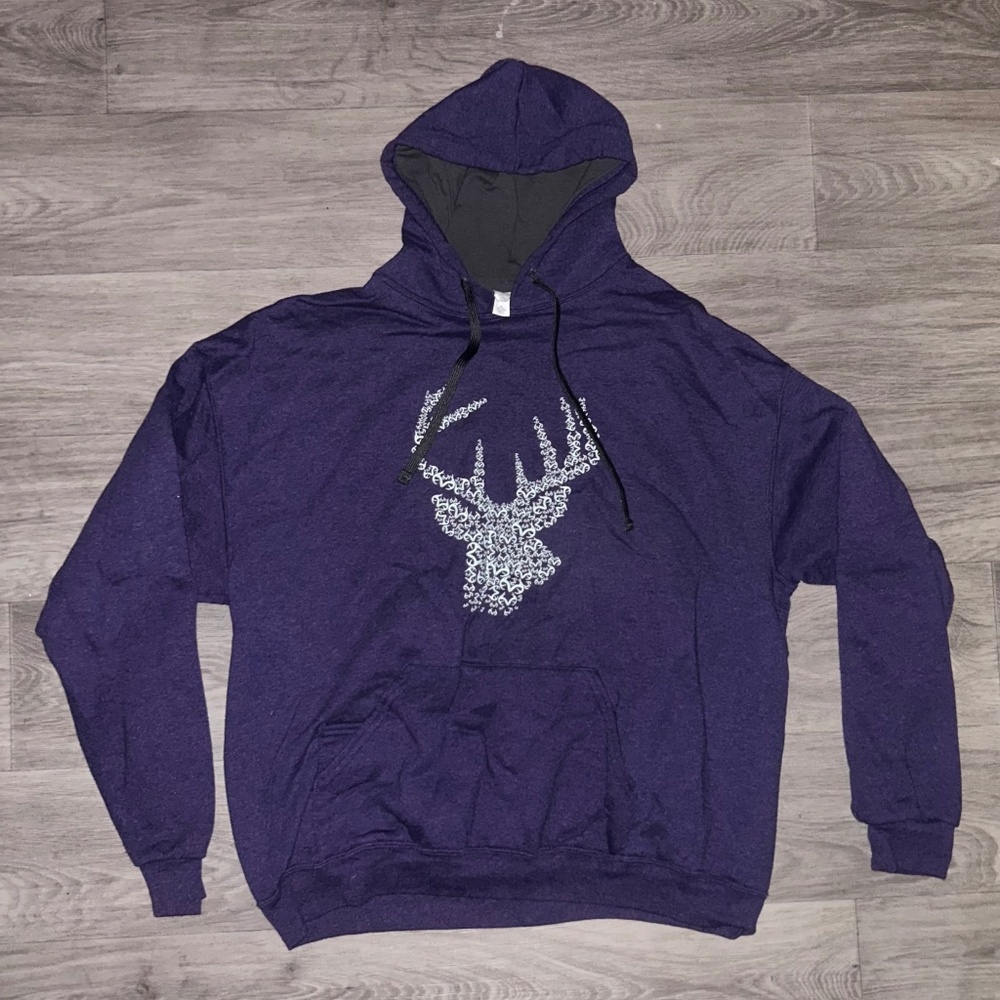 Women’s Purple Pullover Deer Hoodie Size XL